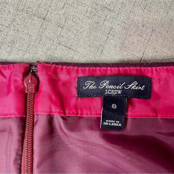 J. Crew Wool Straight Pencil Skirt Purple Burgundy 8 - Picture 10 of 11